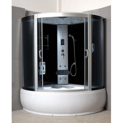 Modern Aluminium Frame Satin Silver Luxury Steam Shower Room